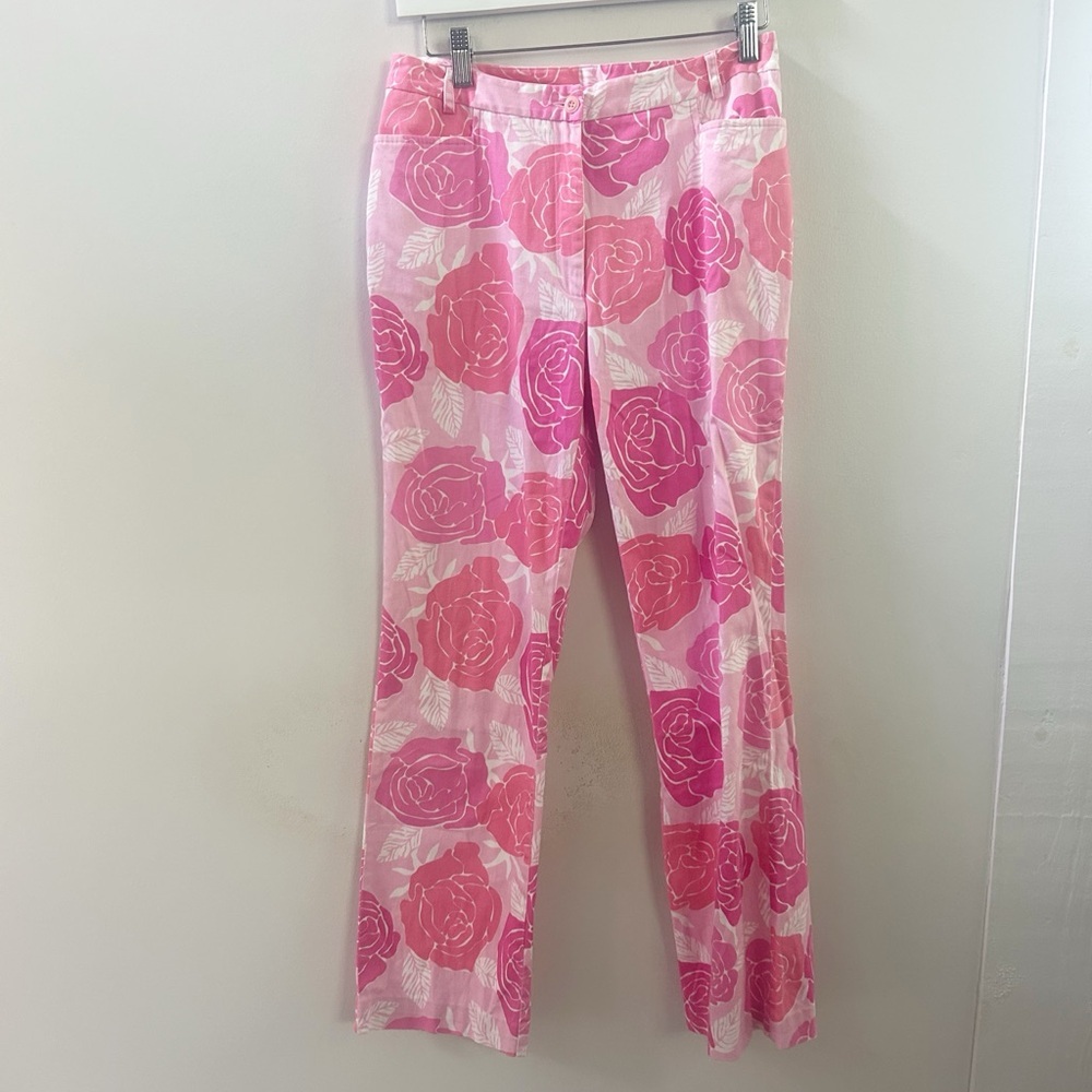 Lily Pulitzer vintage rose printed pants 6
